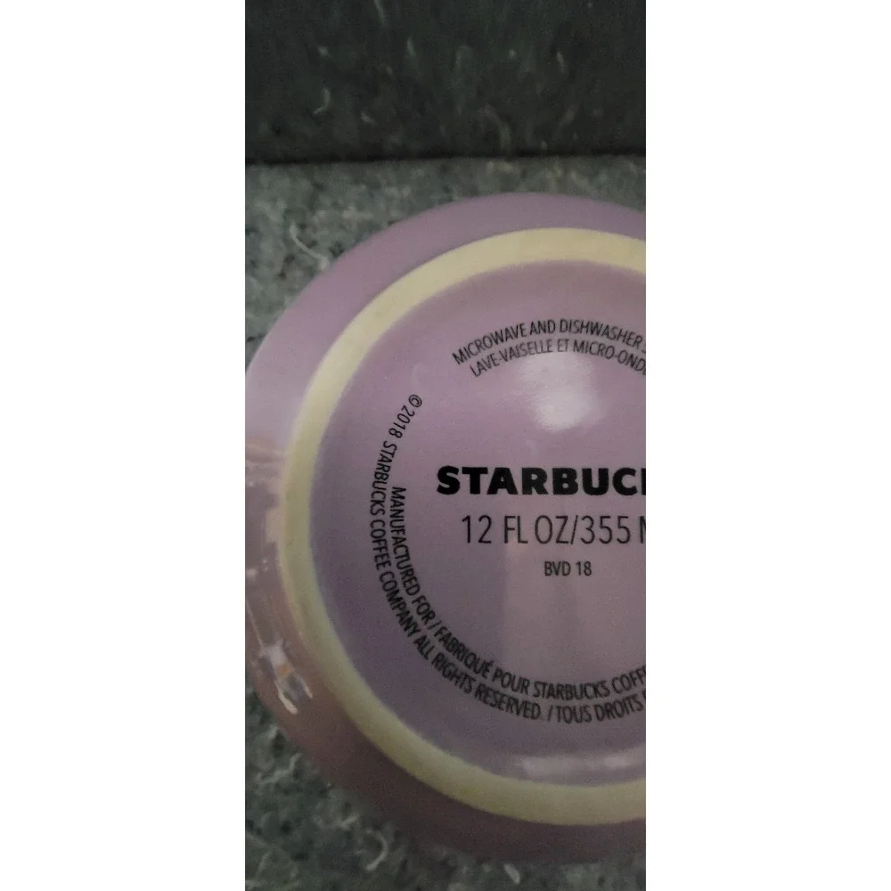 Starbucks 2018 Purple‎ w/Red Hearts Coffee/Tea Ceramic Mug 12oz